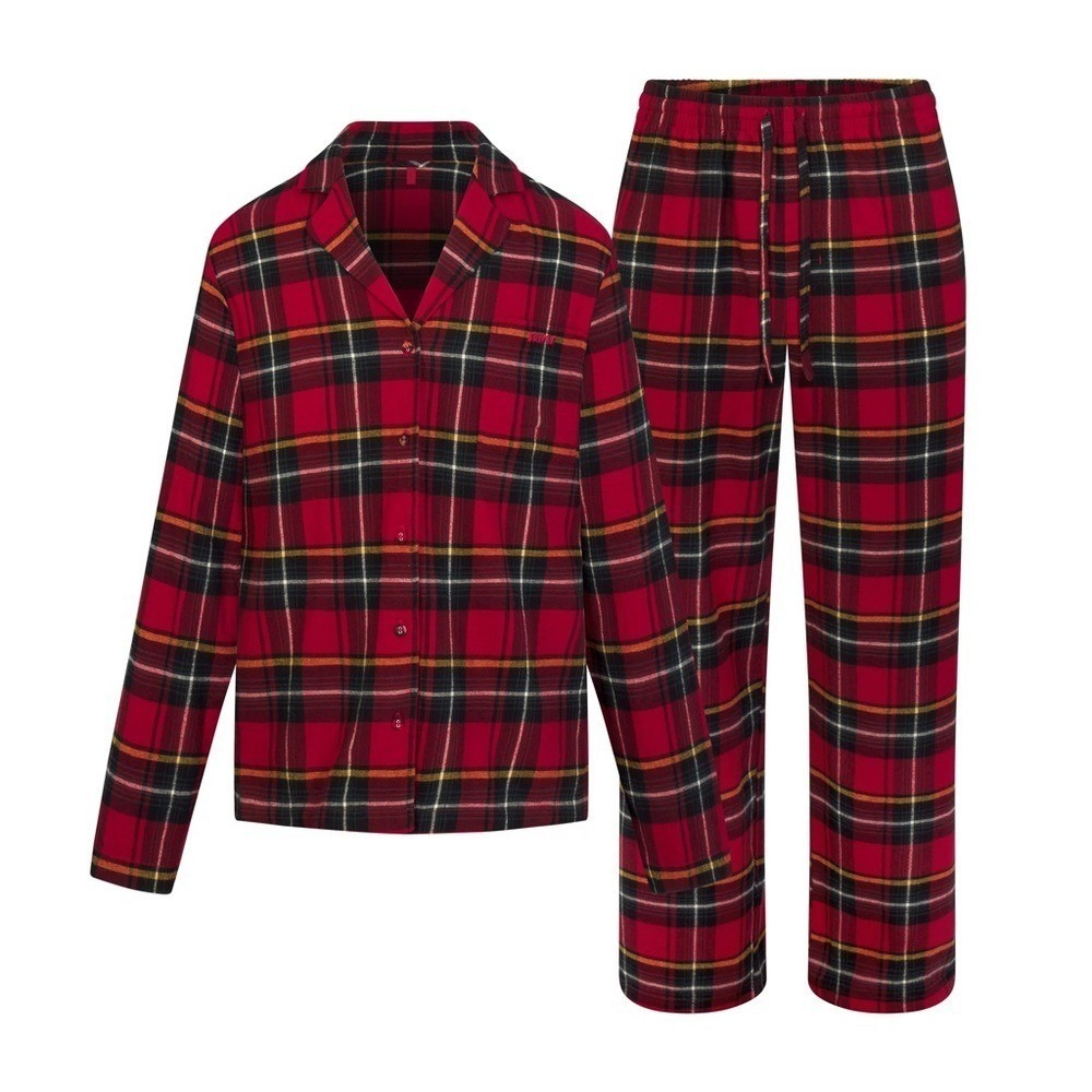 SKIMS Red Plaid Men's Two-Piece Pajama Set